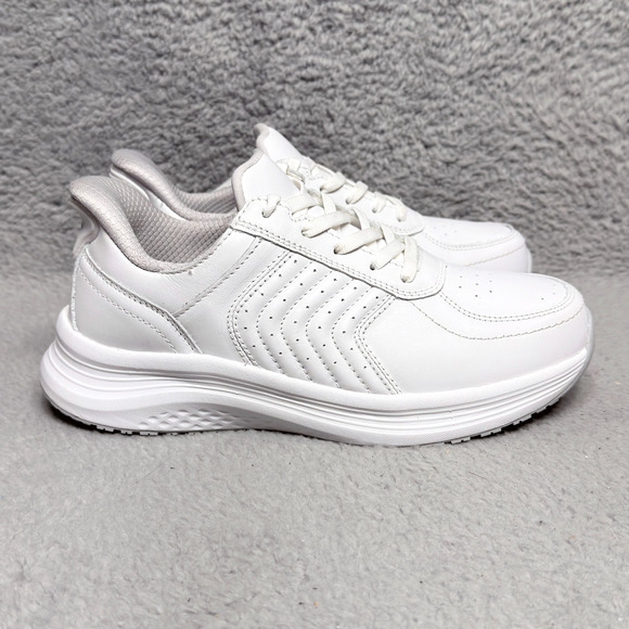 Orthofeet Roam Hands Free Womens size 7 Wide Walking Shoes White Leather - Picture 1 of 9